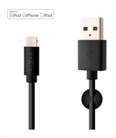 Dlouhý datový a nabíjecí kabel FIXED s konektory USB/Lightning, 2 metry, MFI certifikace, černý
