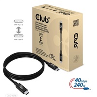 Club3D CAC-1576 USB-C, Data 40Gbps, PD 240W48V/5A EPR M/M, 1m Club3D kabel USB4 Gen3x2 Typ-C, Oboustranný USB-IF Certifikovaný data kabel, Data 40Gbps, PD 240W(48V/5A) EPR M/M 1m