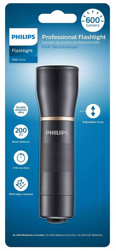Philips SFL7001T/10 svítilna Flashlights, 4x AAA, Voděodolné, IPX4