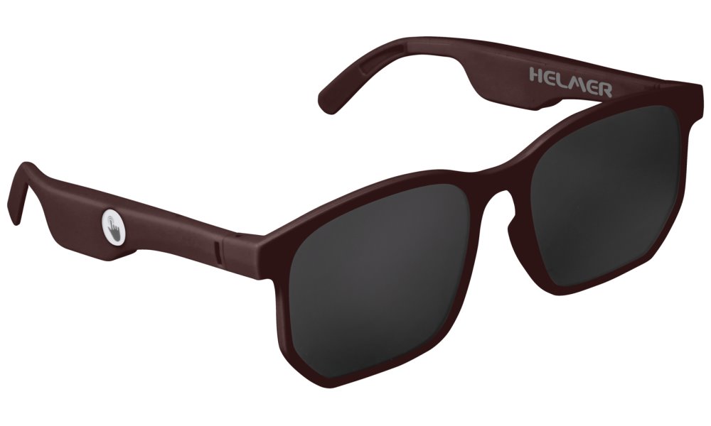 Helmer SG 12 HLMSG12br HELMER chytré brýle SG 12/ polarizační/ dotykové/ UV 400/ Bluetooth/ repro/ sluchátka/ mikrofon/ hnědé