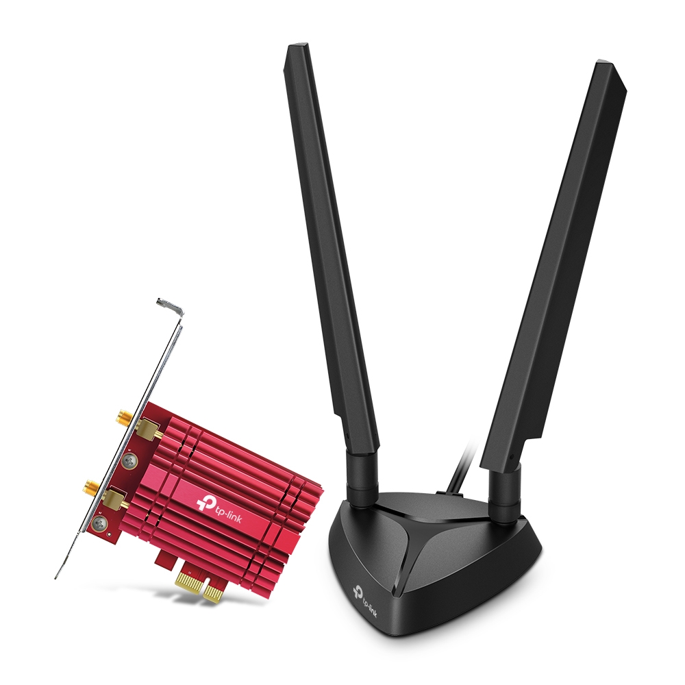 TP-Link Archer TXE75E TP-LINK "AXE5400 Tri-Band Wi-Fi 6E Bluetooth PCI Express AdapterSPEED: 2402 Mbps at 6 GHz + 2402 Mbps at 5 GHz + 574 M