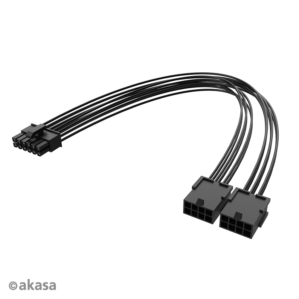 Akasa redukce PCIe 12-Pin na Dual 8-Pin AK-CBPW27-30BK AKASA kabel PCIe 12-Pin na Dual 8-Pin