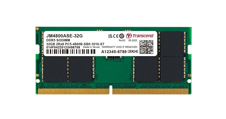 Transcend paměť 32GB SodimmDDR5 4800 JetRam 2Rx8 2Gx8 CL40 1.1V JM4800ASE-32G SODIMM DDR5 32GB 4800MHz TRANSCEND JM 2Rx8 2Gx8 CL40 1.1V