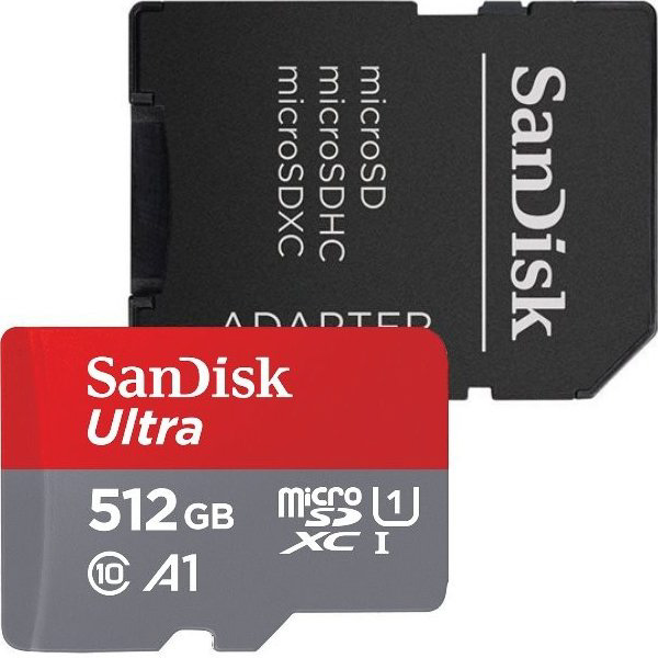 SanDisk microSDXC UHS-I U1 512 GB SDSQUAC-512G-GN6MA SanDisk MicroSDXC karta 512GB Ultra (150 MB/s, A1 Class 10 UHS-I) + adaptér