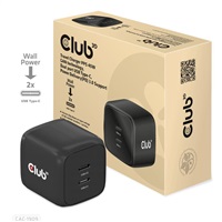 Club3D CAC-1909EU Club3D cestovní nabíječka PPS 45W GAN technologie, Dual port USB Type-C, Power Delivery(PD) 3.0 Support