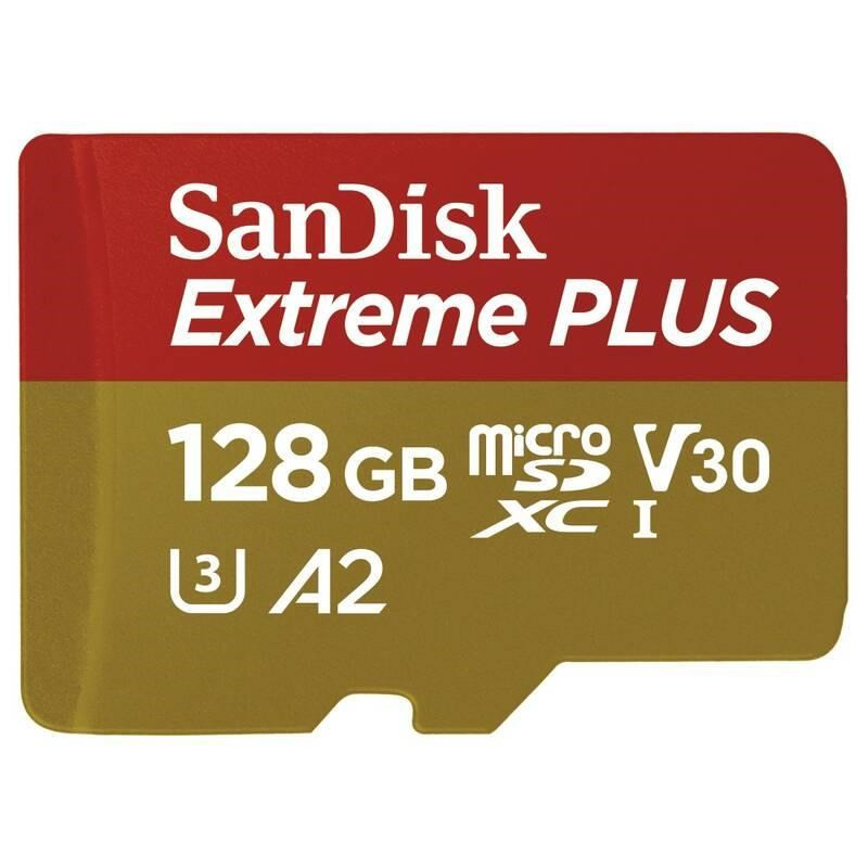 SanDisk Extreme PLUS microSDXC 128GB 200MB/s UHS-I U3 Class 10 + Adaptér