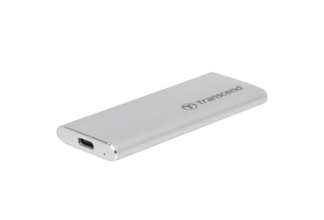 Transcend ESD260C 250GB USB 3.1 Gen2 (USB-C) Externí SSD disk (3D TLC), 520MB/R, 460MB/W, kompaktní rozměry, stříbrný