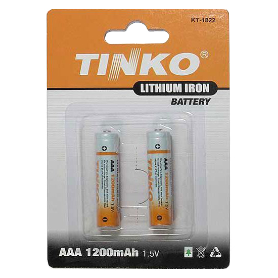 Baterie lithiová AAA R03 1,5V/1200mAh TINKO 2ks