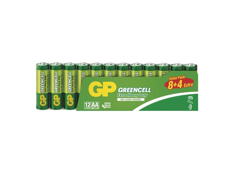 GP Greencell AA B1220F Zinková baterie GP Greencell AA (R6) blistr 12Ks