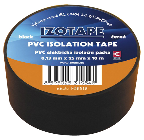 Izolační páska na kabely PVC 25/10 černá