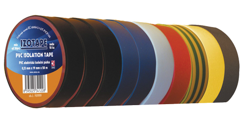 Izolační páska PVC 19mm / 20m barevný mix 10Ks