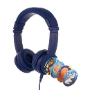 BuddyPhones Explore+ dětská drátová sluchátka s mikrofonem, tmavě modrá