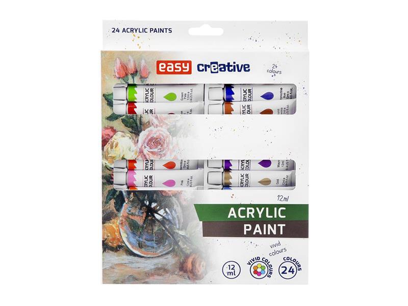 Akrylové barvy EASY Creative 24 barev 12ml