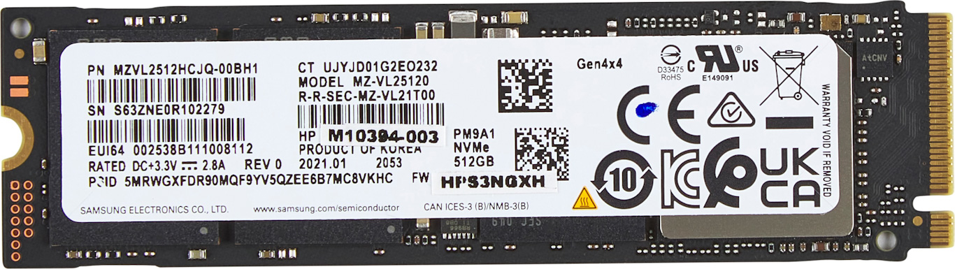 HP 512GB PCIe-4x4 NVMe M.2 SSD 5R8X9AA HP 512GB PCIe-4x4 NVMe M.2 Solid State Drive