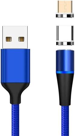Premiumcord ku2m1fgb Magnetický micro USB a USB-C PremiumCord Magnetický micro USB a USB-C nabíjecí a datový kabel 1m, modrý