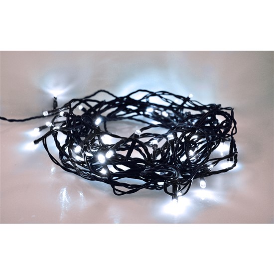 Solight LED venkovní vánoční řetěz, 200 LED, 20m, přívod 5m, 8 funkcí, časovač, IP44, studená bílá - 1V102-W