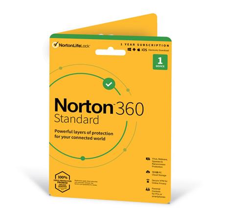 NORTON 360 STANDARD 10GB + VPN 1 uživatel pro 1 zařízení na 3 roky ESD