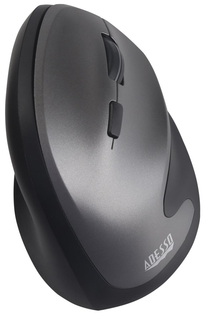 Adesso iMouse A20/ bezdrátová myš 2,4GHz/ vertikální ergonomická/ antimikrobiální/ optická/ 1000/1600/2400 DPI/ USB/ čer