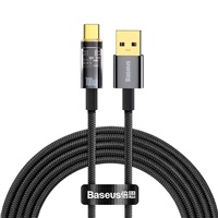 Baseus CATS000301 Explorer Baseus Explorer Series datový kabel USB-A/USB-C s inteligentním vypnutím 100 W 2m černá
