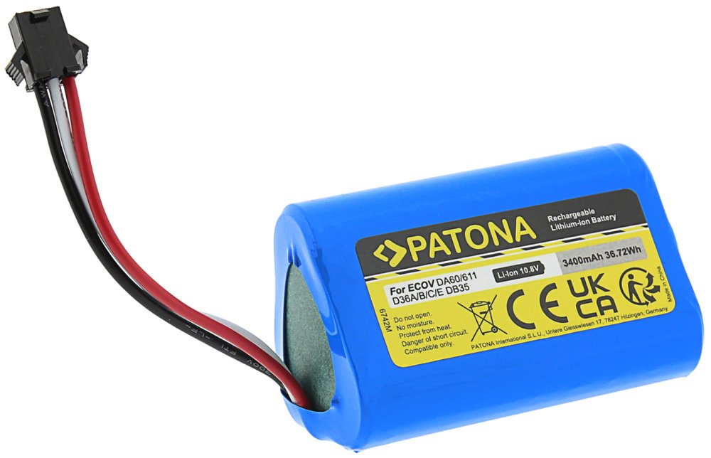 PATONA baterie pro robotický vysavač Ecovacs Deebot D36 serie 3400mAh, Li-lon 10,8V