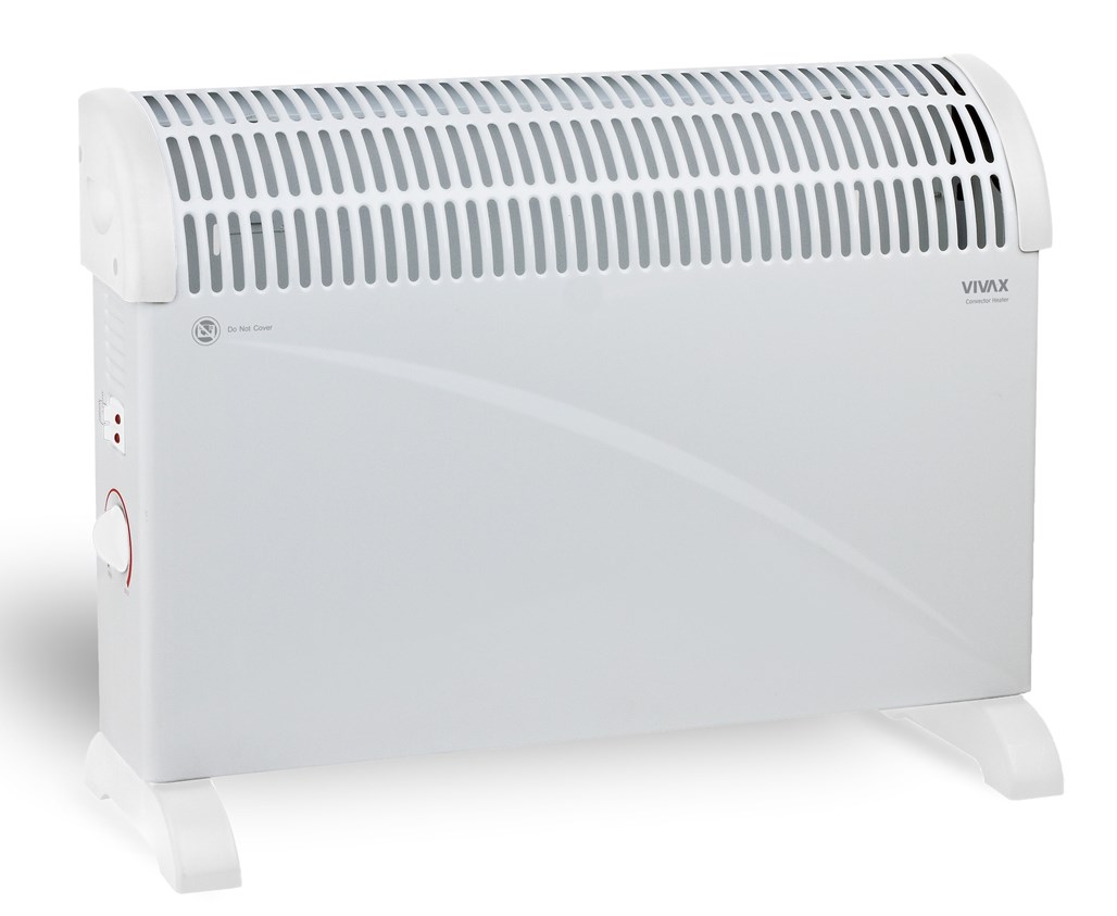 Horkovzdušný konvektor, ventilátor, topné těleso, 750/1250/2000 W, bílá barva, CH-2010F VIVAX