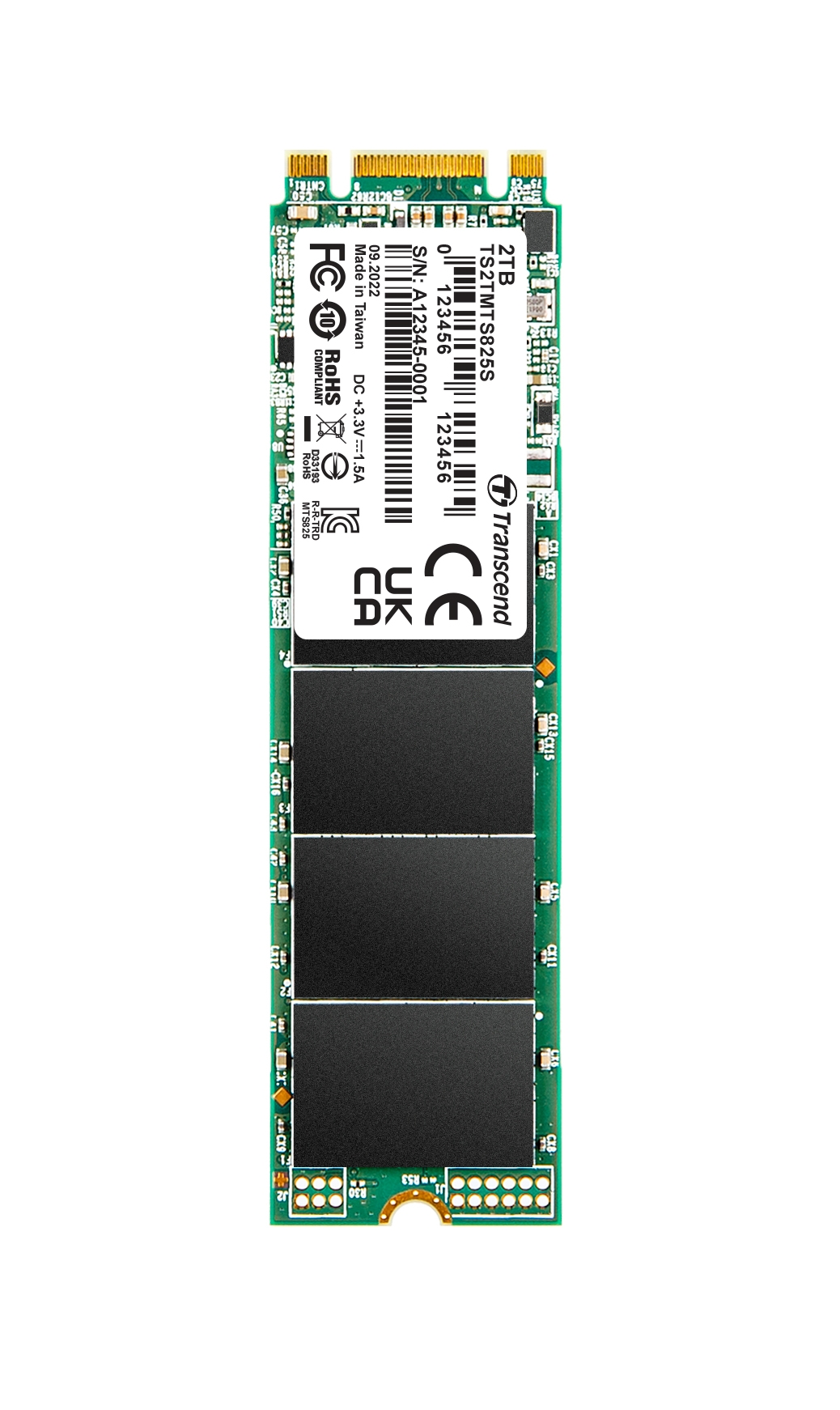TRANSCEND MTS825S 2TB SSD disk M.2, 2280 SATA III 6Gb/s (3D TLC), 560MB/s R, 500MB/s W