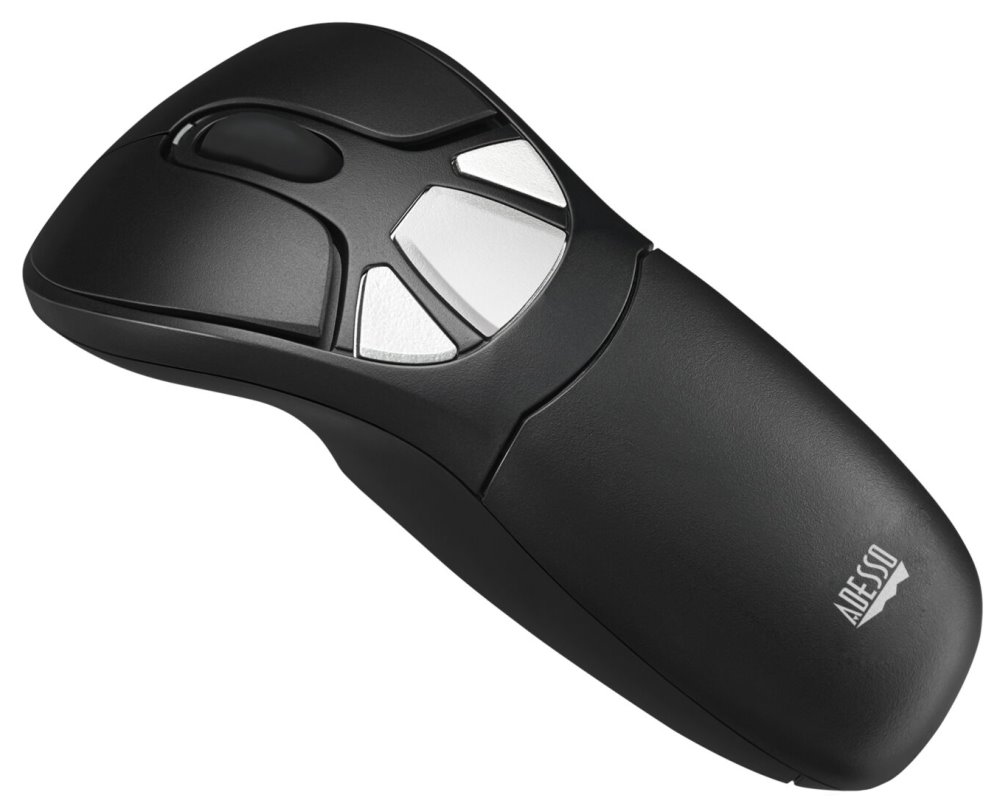 Adesso iMouse P30GO Plus/ bezdrátová air myš 2,4GHz/ laser + gyroskopický snímač/ nabíjatelná/ USB/ černá