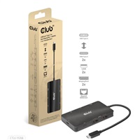 Club3D CSV-1598 Club3D Dokovací stanice USB Gen2 Type-C na Dual DisplayPort 4k60Hz 7-in-1 Portable Dock