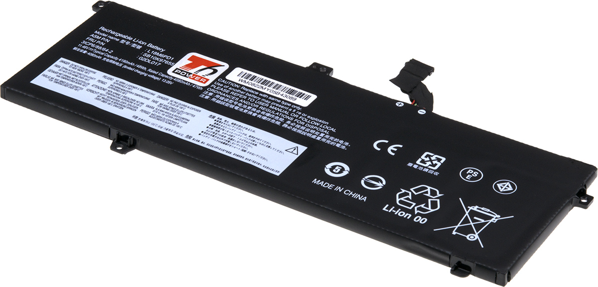 T6 Power NBIB0198 baterie - neoriginální Baterie T6 Power Lenovo ThinkPad X390, X395, X13, 4190mAh, 48Wh, 3cell, Li-Pol