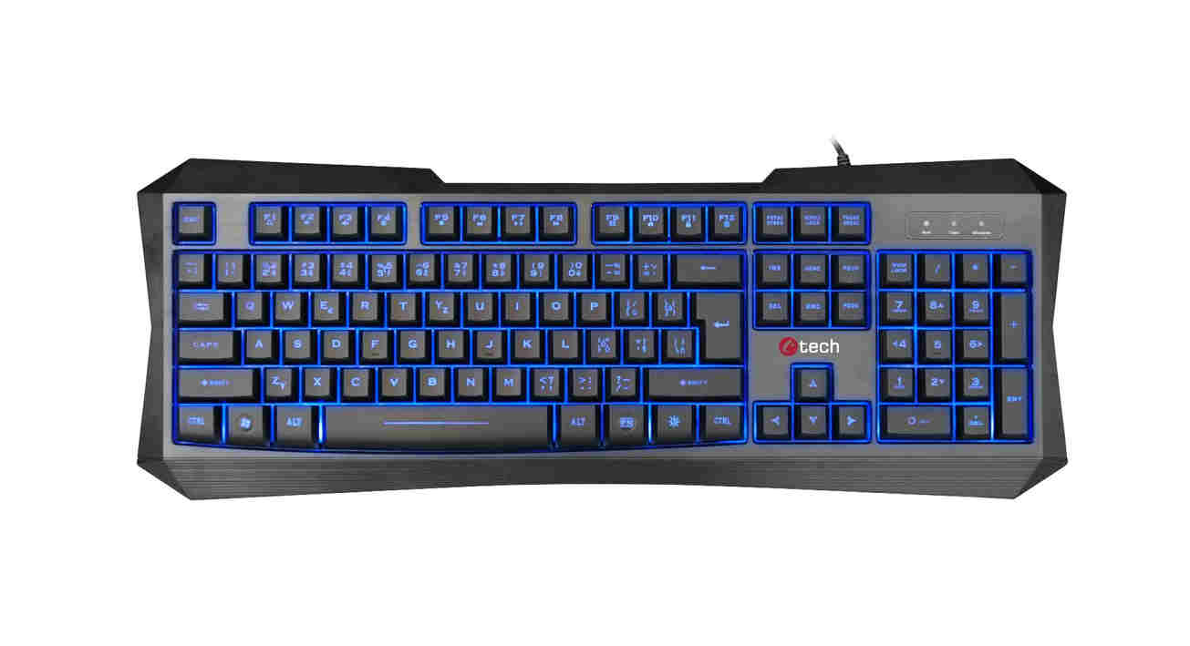 C-Tech Nereus GKB-13 herní klávesnice, CZ/SK, 3 barvy podsvícení, USB