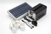 Technaxx Solární nabíjecí stanice, panel 18W + baterie SLA 12V/7000mAh s LED žárovkami, TX-200