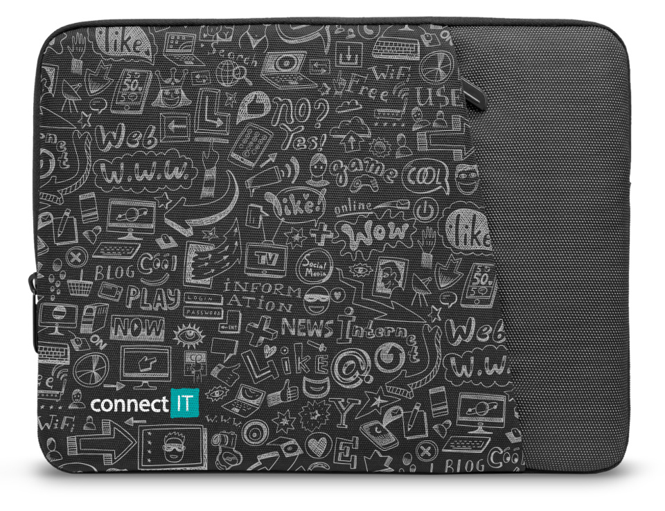 Connect IT Doodle 13.3" (CFF-7013-DD) černé CONNECT IT Doodle pouzdro pro notebook 13.3", ČERNÉ