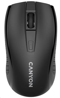 Canyon CNE-CMSW07B CANYON myš optická bezdrátová MW-7, nastavitelné rozlišení 800/1200/1600 dpi, 4 tl, USB dongle, 1xAA, černá