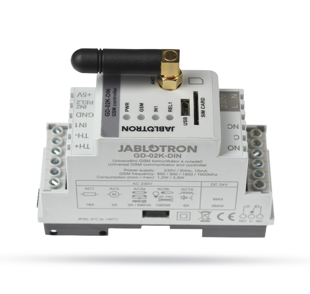 Jablotron Univerzální GSM komunikátor a ovladač GD-02K-DIN Jablotron Univerzální GSM komunikátor a ovladač