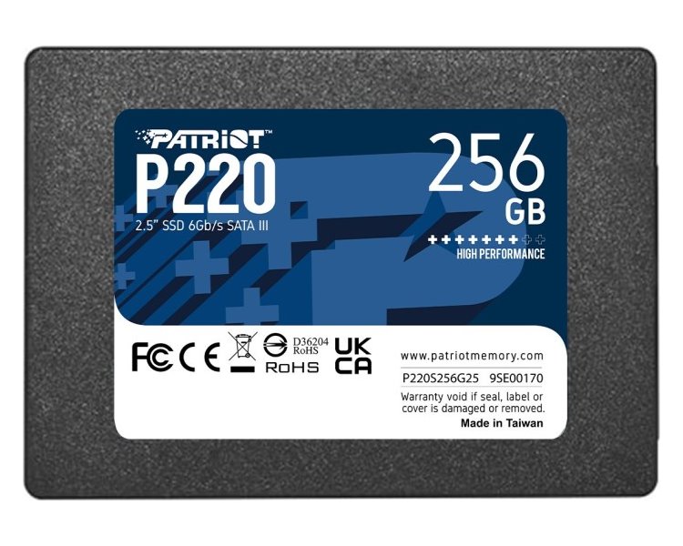 Patriot P220 256GB, P220S256G25 PATRIOT P220 256GB SSD / Interní / 2,5" / SATA 6Gb/s /