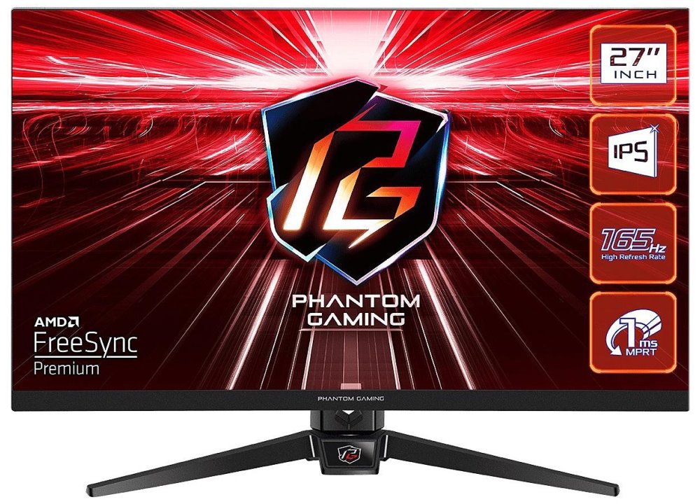Phantom Gaming by Asrock monitor PG27FF1A 27" /IPS/1920x1080/165Hz/ 250cd/m2/1ms/ 8bit/DP/2x HDMI/repro/VESA