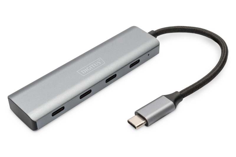 DIGITUS 4portový USB-C HUB 4x USB-C 3.1 Gen1, 5Gbps