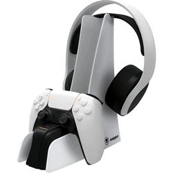 SNAKEBYTE PS5 Dual Charge 5 & Headset Stand white SnakeByte nabíječka 2v1 Dual Charge & Headset Stand 5 pro PS5 bílá