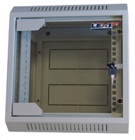 Lexi 10" nástěnný rozvaděč 6U 310mm x 260mm skleněné dveře svařovaný šedý LN6U-10-31/26 LEXI-Net 10" nástěnný rozvaděč 6U, šířka 310mm, hloubka 260mm, skleněné dveře, svařovaný, šedý