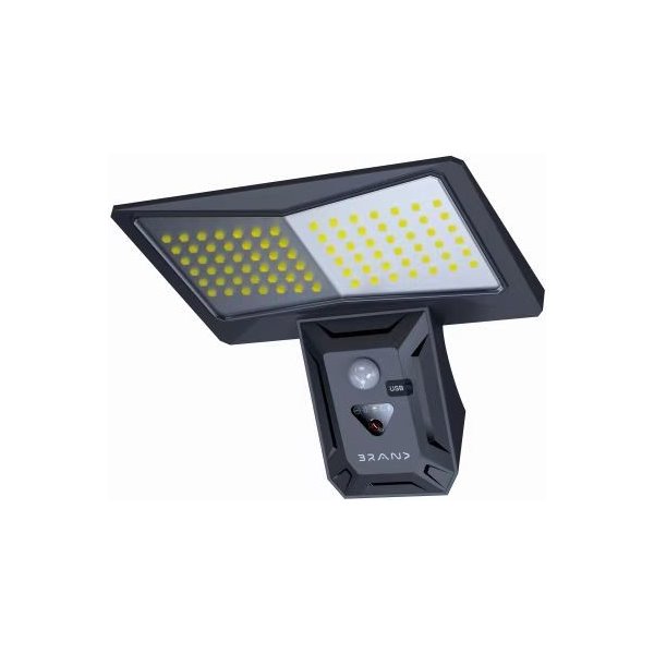 IMMAX WING venkovní solární nástěnné LED osvětlení s PIR čidlem, černé, 2,6W