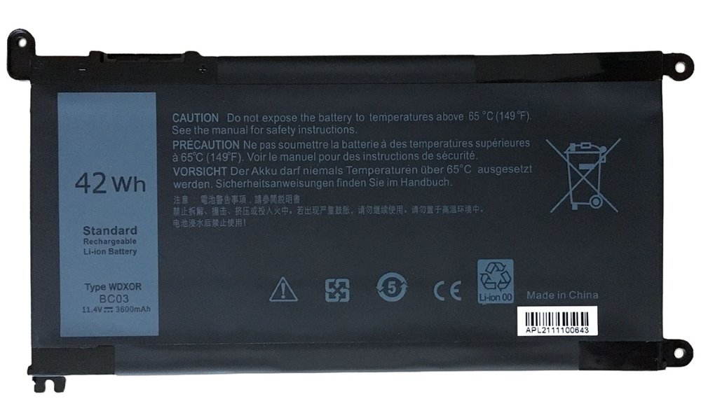 TRX baterie WDX0R/ 11.4V/ 3600 mAh/ Li-Ion/ Dell Inspiron 5368 5378 5379 5482 5565 5567 5568 5570 7560/ neoriginální
