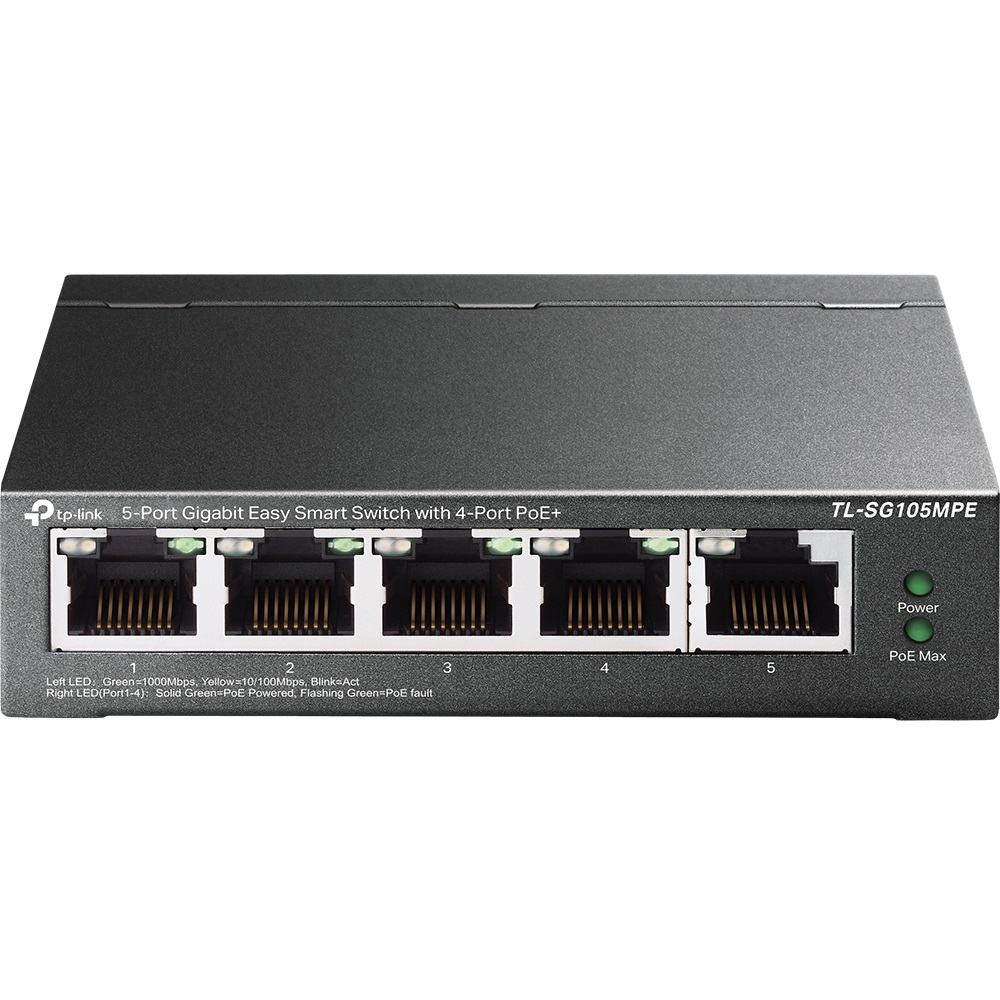 TP-Link TL-SG105MPE TP-Link Easy Smart switch TL-SG105MPE (5xGbE, 4xPoE+, 120W, fanless)