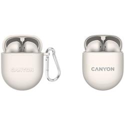Canyon CNS-TWS6 CANYON TWS-6 BT sluchátka s mikrofonem, BT V5.3 JL 6976D4, pouzdro 400mAh+30mAh až 21h, béžová