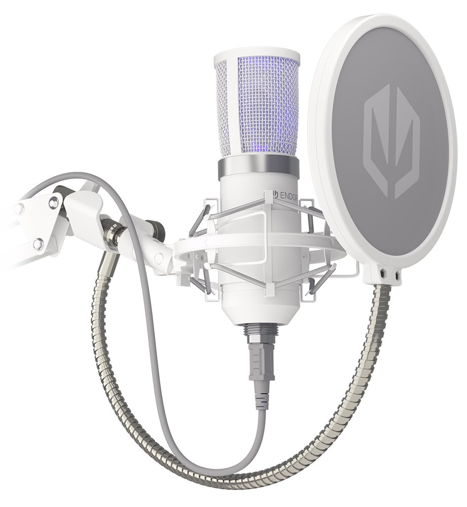 Endorfy Solum Streaming Onyx White EY1B005 Endorfy mikrofon Streaming OWH / streamovací / rameno / pop-up filtr / 3,5mm jack / USB-C / bílý