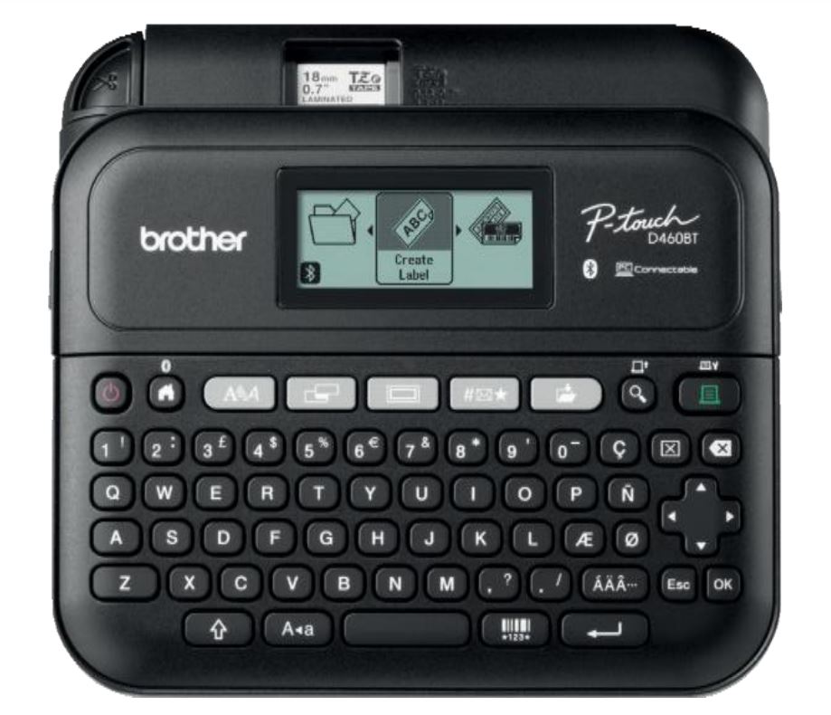 BROTHER tiskárna štítků PT-D460BTVP, 18mm pásky, USB, kufřík, velký grafický displej