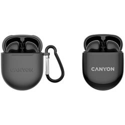 Canyon CNS-TWS6 CANYON TWS-6 BT sluchátka s mikrofonem, BT V5.3 JL 6976D4, pouzdro 400mAh+30mAh až 22h, černá