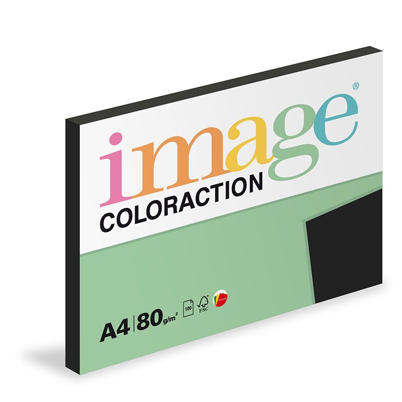 SPARE PRINT Papír pro výtvarné potřebyImage Coloraction A4/80g, Black - Sytá černá, 100 listů