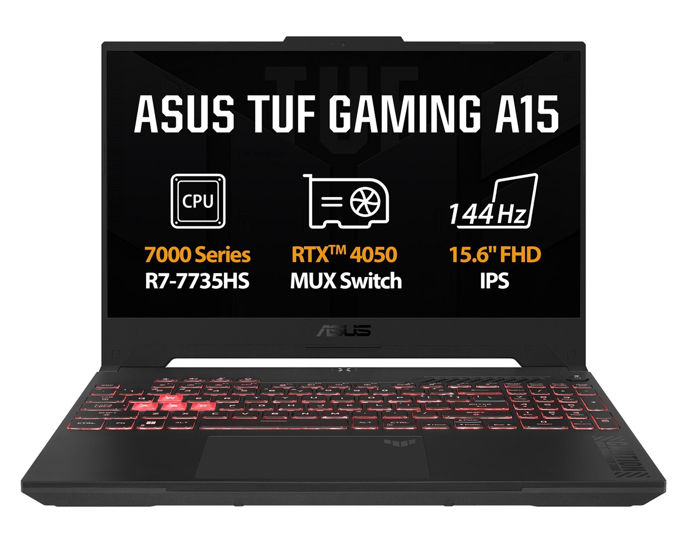 ASUS TUF Gaming A15/FA507NU/R7-7735HS/15,6"/FHD/16GB/1TB SSD/RTX 4050/bez OS/Gray/2R