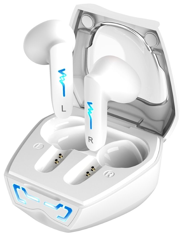 GENIUS bezdrátový headset TWS HS-M920BT/ bílý/ LED/ Bluetooth 5.0/ USB-C nabíjení