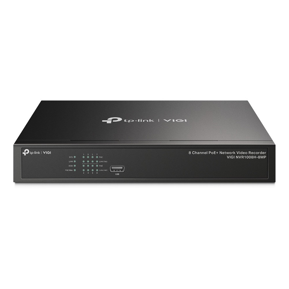 TP-LINK Záznamové zařízení VIGI NVR1008H-8MP 8 kanálů, 8x Lan s PoE, 2x USB